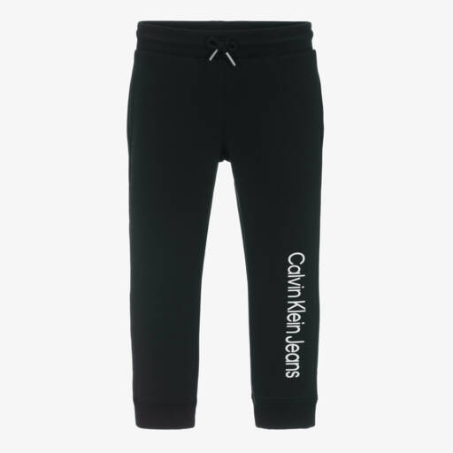 Calvin Klein-بنطلون رياضي قطن لون أسود للأولاد | Childrensalon Outlet