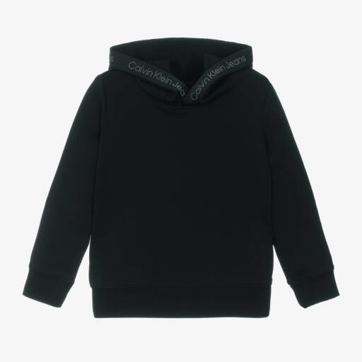 Calvin Klein-Boys Cotton Black Hoodie | Childrensalon Outlet