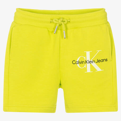 Calvin Klein Jeans-Boys Green Cotton Shorts | Childrensalon Outlet