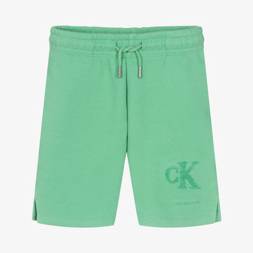 Calvin Klein Jeans-Grüne Piqué-Shorts für Jungen | Childrensalon Outlet