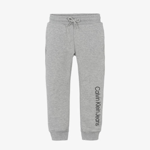 Calvin Klein-بنطلون رياضي قطن جيرسي لون رمادي فاتح | Childrensalon Outlet