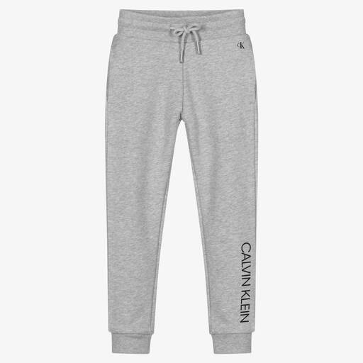 Calvin Klein Jeans-بنطلون رياضي قطن عضوي لون رمادي للأولاد | Childrensalon Outlet