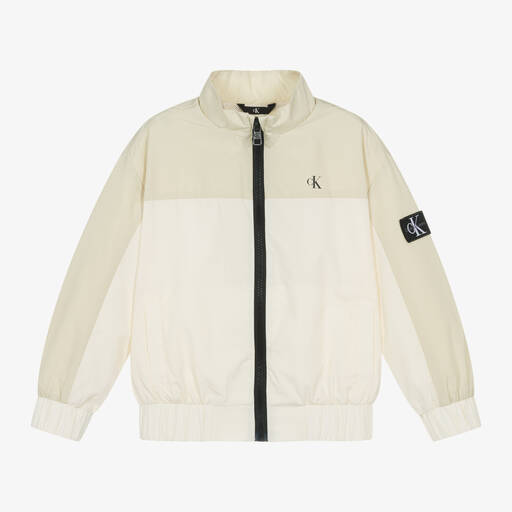 Calvin Klein-Boys Ivory Windbreaker Jacket | Childrensalon Outlet