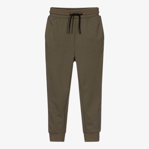 Calvin Klein Jeans-Boys Khaki Green Logo Joggers | Childrensalon Outlet