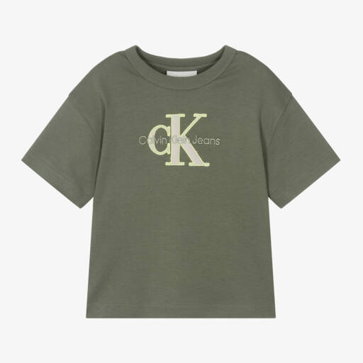 Calvin Klein-Boys Vibrant Green Cotton Tee | Childrensalon Outlet