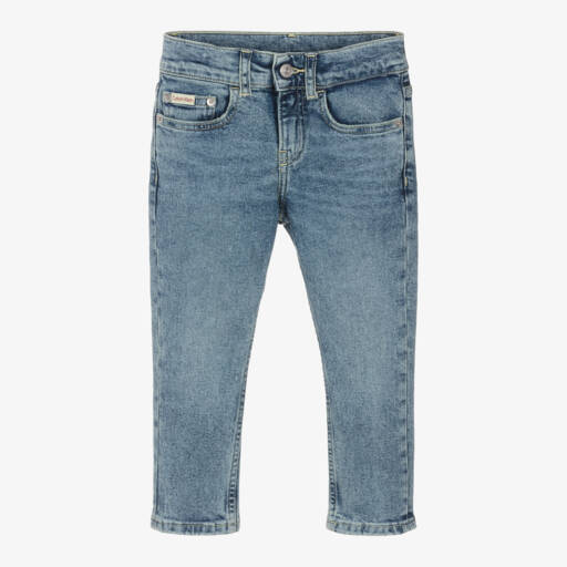 Calvin Klein-Boys Washed Blue Relaxed Jeans | Childrensalon Outlet