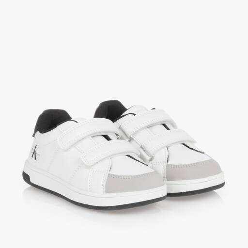 Calvin Klein-حذاء رياضي جلد صناعي لون أبيض | Childrensalon Outlet