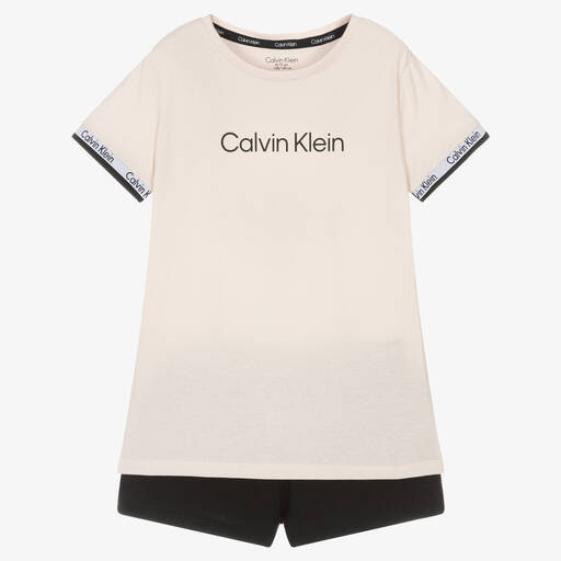 Calvin Klein-Girls Beige & Black Pyjamas | Childrensalon Outlet