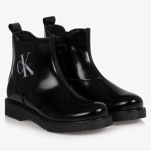 Calvin Klein Jeans-Schwarze Chelsea-Boots (M) | Childrensalon Outlet