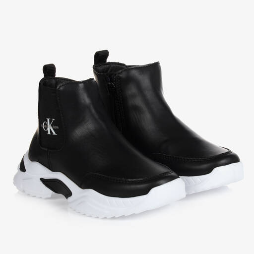 Calvin Klein Jeans-Girls Black Chelsea Boots | Childrensalon Outlet