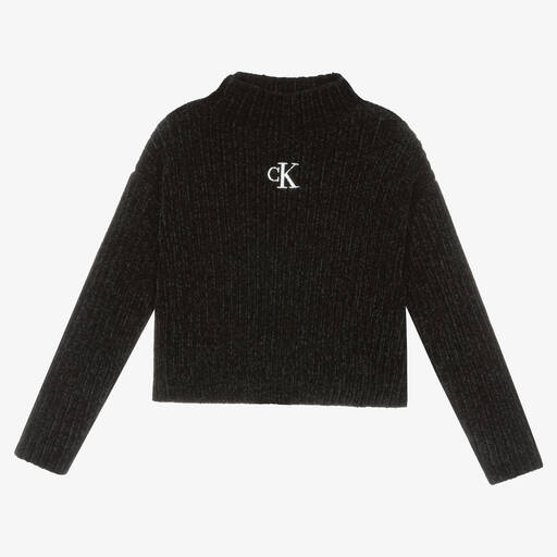 Calvin Klein Jeans-Schwarzer Chenille-Pullover (M | Childrensalon Outlet