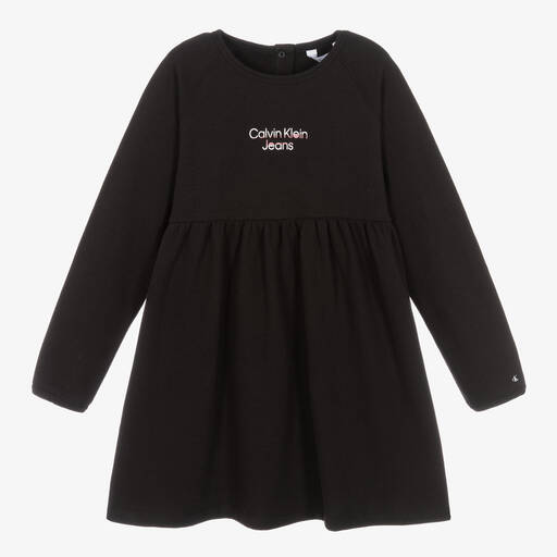 Calvin Klein-Черное платье из хлопкового джерси | Childrensalon Outlet