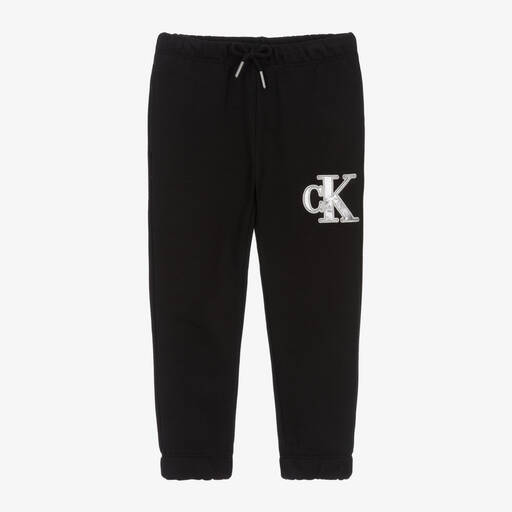 Calvin Klein-Girls Black Cotton Joggers | Childrensalon Outlet