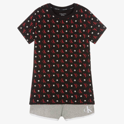 Calvin Klein-Girls Black & Grey Pyjamas | Childrensalon Outlet