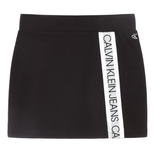 Calvin Klein Jeans-تنورة فيسكوز وبولي لون أسود | Childrensalon Outlet