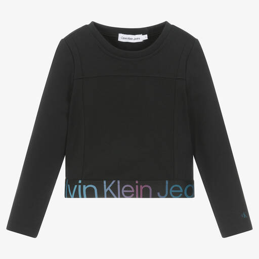 Calvin Klein-Haut court noir en jersey Milano | Childrensalon Outlet