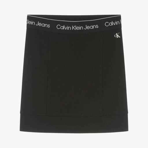 Calvin Klein Jeans-Girls Black Milano Logo Skirt | Childrensalon Outlet