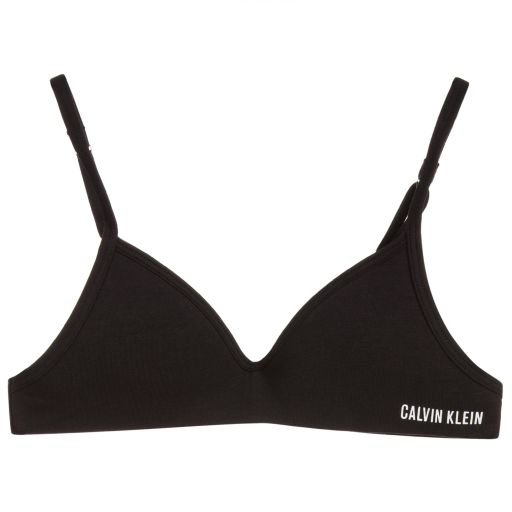 Calvin Klein-صدرية قطن لون أسود للبنات  | Childrensalon Outlet