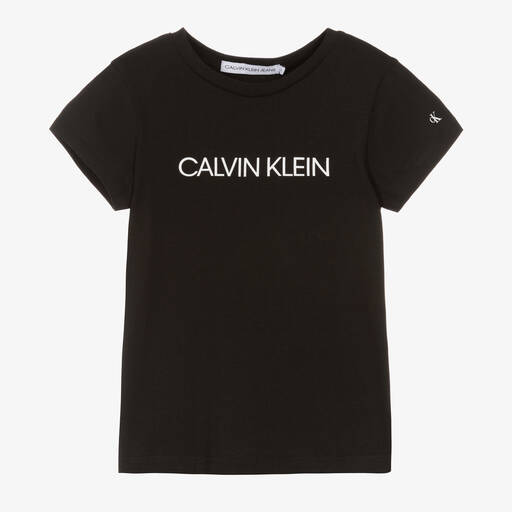 Calvin Klein Джинсы-Черная футболка из органического хлопка для девочек | Childrensalon Outlet