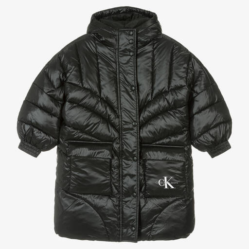 Calvin Klein-Черный пуховик оверсайз для девочек | Childrensalon Outlet