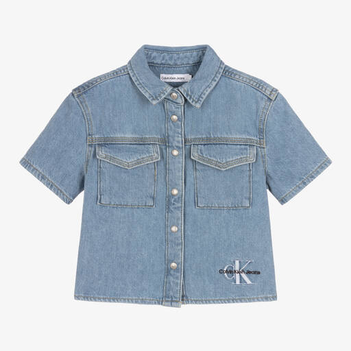 Calvin Klein Jeans-Chemise en coton de denim fille | Childrensalon Outlet