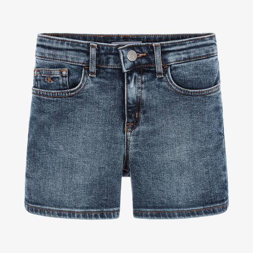 Calvin Klein Jeans-Girls Blue Denim Shorts | Childrensalon Outlet