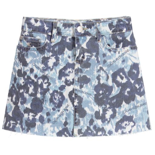 Calvin Klein Jeans-Girls Blue Denim Skirt | Childrensalon Outlet