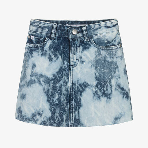 Calvin Klein Jeans-Girls Blue Denim Tie-Dye Skirt | Childrensalon Outlet