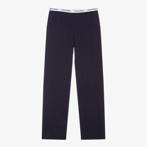Calvin Klein-بنطلون قطن لون كحلي للبنات | Childrensalon Outlet