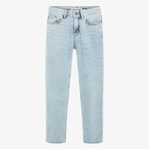 Calvin Klein Jeans-Girls Blue Relaxed Denim Jeans | Childrensalon Outlet