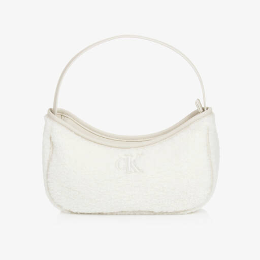 Calvin Klein-حقيبة يد فليس شيربا لون عاجي (23 سم) | Childrensalon Outlet