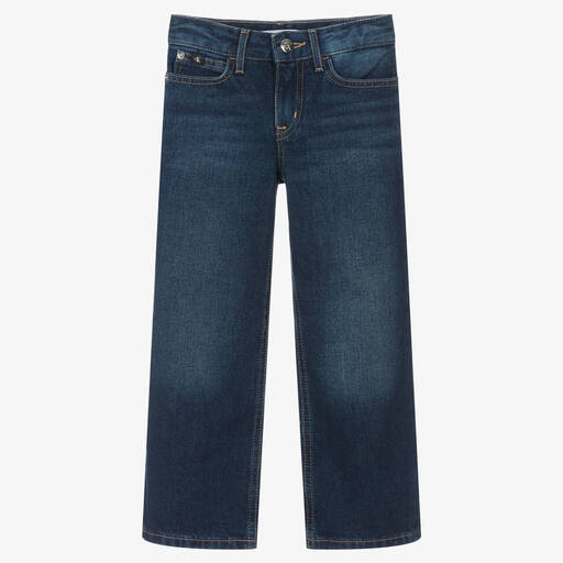 Calvin Klein Jeans-Girls Dark Blue Wide Leg Jeans | Childrensalon Outlet
