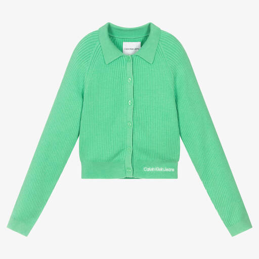 Calvin Klein Джинсы-Зеленый вязаный кардиган | Childrensalon Outlet