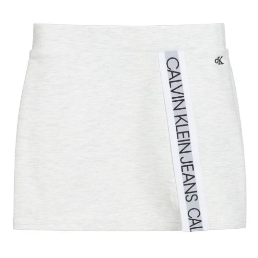 Calvin Klein Jeans-Girls Grey Logo Tape Skirt | Childrensalon Outlet