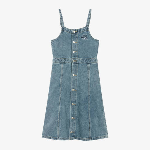Calvin Klein-Girls Mid-Blue Denim Dress | Childrensalon Outlet