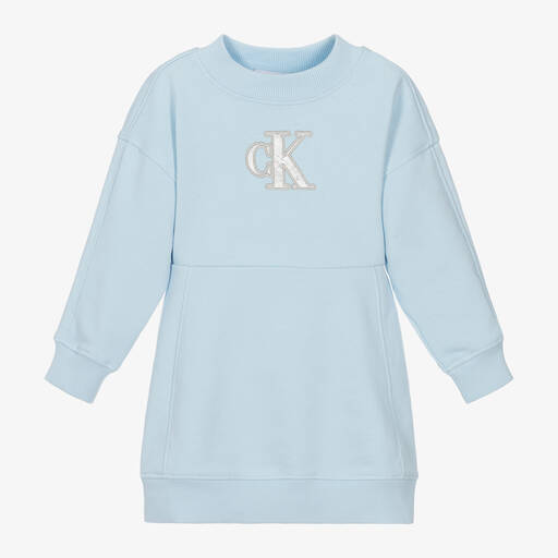 Calvin Klein-Голубое платье-свитшот для девочек | Childrensalon Outlet