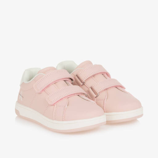 Calvin Klein-Girls Pastel Pink Velcro Trainers | Childrensalon Outlet