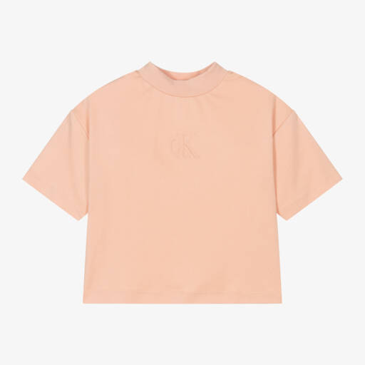 Calvin Klein-تيشيرت قطن لون زهري للبنات | Childrensalon Outlet