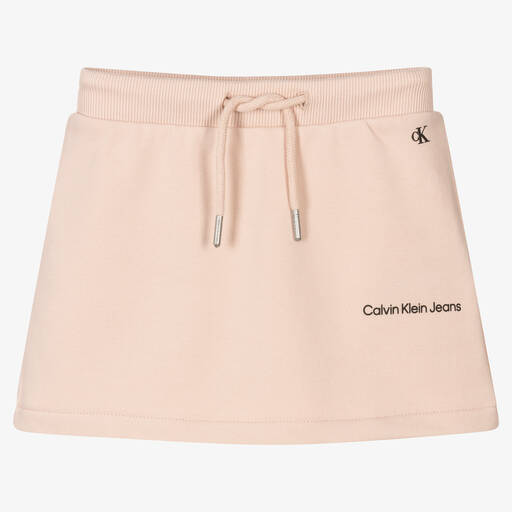 Calvin Klein Jeans-Girls Pink Logo Cotton Skirt | Childrensalon Outlet