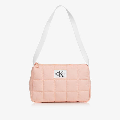 Calvin Klein-حقيبة كتف مبطنة لون زهري للبنات (23 سم) | Childrensalon Outlet