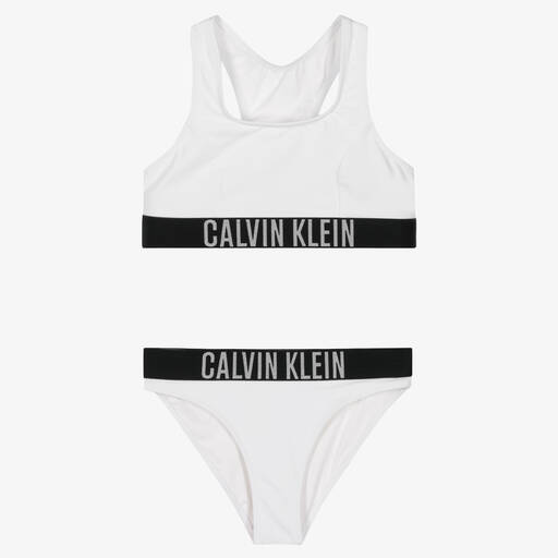 Calvin Klein-Girls White Logo Bikini | Childrensalon Outlet