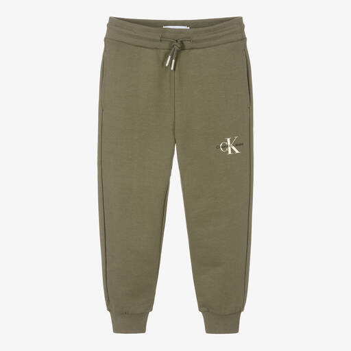 Calvin Klein-Green Cotton Monogram Joggers | Childrensalon Outlet