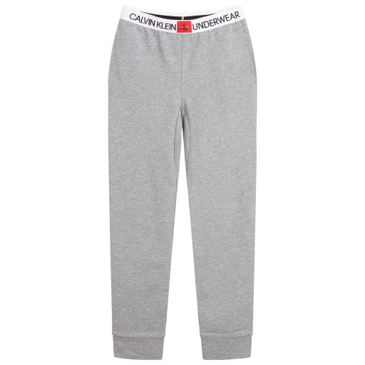 Calvin Klein-Grey Cotton Logo Joggers | Childrensalon Outlet