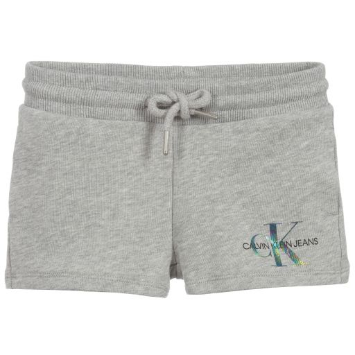 Calvin Klein Jeans-Grey Organic Cotton Shorts | Childrensalon Outlet