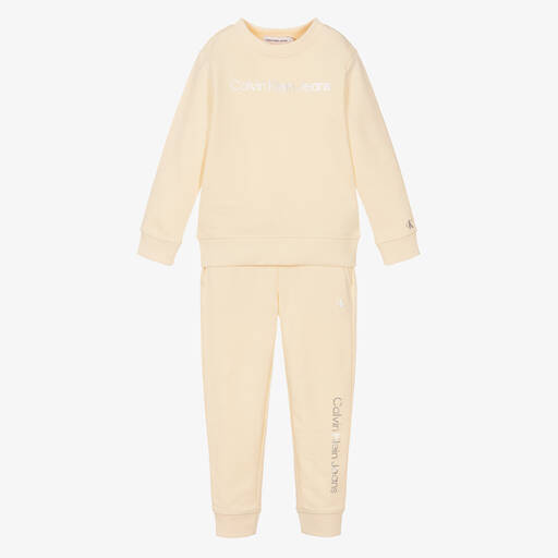 Calvin Klein-Ivory Cotton Tracksuit | Childrensalon Outlet