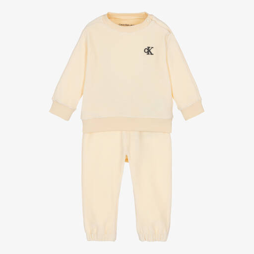 Calvin Klein-Ivory Velour Baby Tracksuit | Childrensalon Outlet