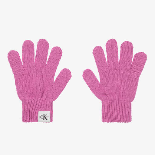 Calvin Klein-Purple Knitted Gloves | Childrensalon Outlet