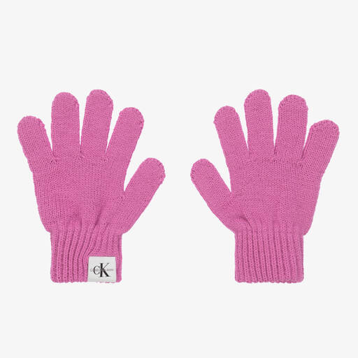 Calvin Klein-Gants violets en maille | Childrensalon Outlet