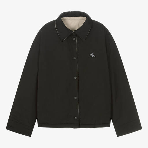 Calvin Klein-Teen Black & Beige Reversible Jacket | Childrensalon Outlet