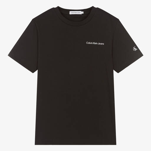 Calvin Klein-Teen Black Cotton T-Shirt | Childrensalon Outlet